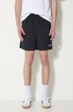 Thisisneverthat pantaloni scurti Jogging Short - UPDATED barbati, culoarea negru, TN241WSONS04