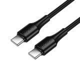 Cablu USB-C la USB-C HOCO X120 PD 60W, 3A, 1m, Negru