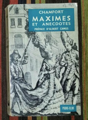 Maximes et anecdotes / Chamfort ; Preface d&amp;#039;Albert Camus foto