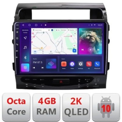 Navigatie Toyota Land Cruiser V8 L200 2009-2020 QLED 2K Octa core 4+32 DSP 360 Optic FHD internet gps radio carplay android auto kit-381-type-b+EDT-E4 foto