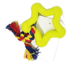 Jucarie pentru caine, inima cauciuc pentru curatarea dintilor, 7cm, Verde, Ropet