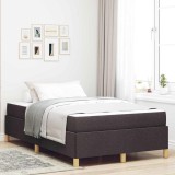 Cumpara ieftin Pat cu arcuri Alb și Maro &icirc;nchis 120 x 200 cm Poliester
