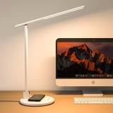 Lampa de birou/ noptiera LED, incarcare Wireless 10w pentru telefon Andoid si IOS, Pliabila cu protectie a ochilor, lumina pentru studiu, Control tact