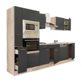 Mobilier de bucătărie Yorki 310 cu corp din stejar Sonoma, cu fațade antracit cu finisaj satinat, fără blat de lucru