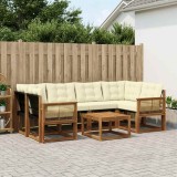 Cumpara ieftin Set de canapele de exterior 7 buc. 6-Locuri Natural si Crem