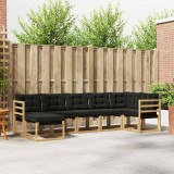 vidaXL Set de canapele de exterior cu pernă 7 pcs Alb și negru 3389682