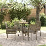 VidaXL Set de masă pentru grădină 5 pcs Gri Rattan poli 3334954