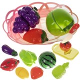 Set fructe si legume de taiat &icirc;n cos, 23 piese, jucarie educativa