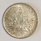 FRANTA 5 FRANCI 1961 SEMANATOAREA ARGINT UNC ( CITITI VA ROG DESCRIEREA ENUNTUL )