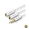 Adaptor Audio Splitter 3.5mm - 2 x 3.5mm UGREEN AV123 2in1 0.25m Alb