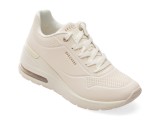 Cumpara ieftin Pantofi sport SKECHERS albi, MILLION AIR, din piele ecologica