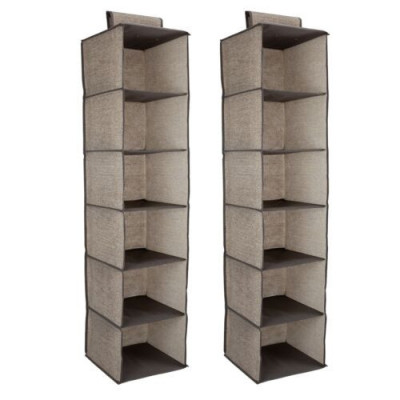 Set 2 Organizator imbracaminte suspendat, 6 rafturi, 30 x 30 x 126 cm, 46267.05.2 foto