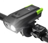 Cumpara ieftin Far LED pentru bicicleta sau trotineta, 10W, claxon, incarcare USB, bk-1718