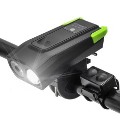 Far LED pentru bicicleta sau trotineta, 10W, claxon, incarcare USB, bk-1718