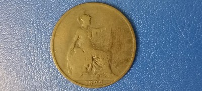 Moneda 1 Penny 1899 Marea Britanie foto