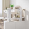 Bibliotecă/Separator cameră, alb extralucios, 80x30x51 cm