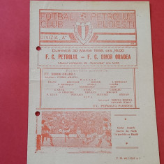 Program meci fotbal PETROLUL PLOIESTI - FC BIHOR ORADEA (30.03.1986)