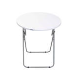 Masa plianta rotunda cu blat MDF, 60x65 cm, culoare alba