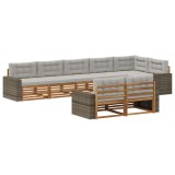 vidaXL Set de canapele de exterior 8 pcs Natural și gri deschis 3383519