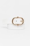 Answear Lab curea de piele culoarea alb