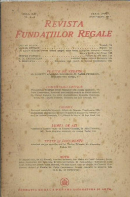 AS - REVISTA FUNDATIILOR REGALE, ANUL XIV, NR. 8-9, AUG.-SEPT. 1947 foto