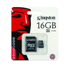 Kingston microSDHC 16Gb cu adaptor SD foto