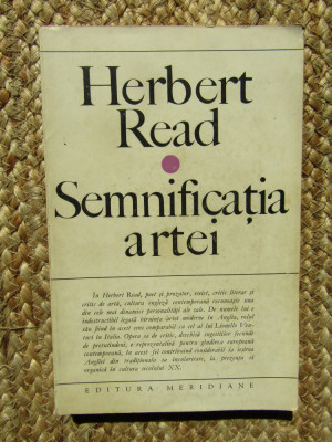 HERBERT READ - SEMNIFICATIA ARTEI foto