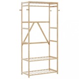 vidaXL Cuier pentru haine cu rafturi, 80x40x175 cm, bambus