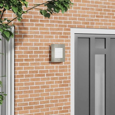 vidaXL Aplică de perete pentru exterior 2 pcs Argintiu foto