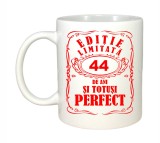 Cana alba personalizata, Editie Limitata 44 ani, INOVATIX&reg;. 330ml