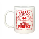 Cana alba personalizata, Editie Limitata 44 ani, INOVATIX&reg;. 330ml