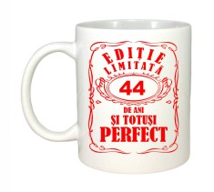 Cana alba personalizata, Editie Limitata 44 ani, INOVATIX&reg;. 330ml