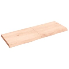 vidaXL Blat de masă, 140x50x(2-6) cm, lemn masiv de stejar netratat