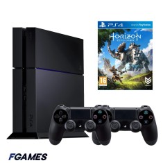 Consola Sony Playstation 4 Ps4 500gb + Doua Controllere + Horizon Zero Dawn PlayStation 4, Second-Hand