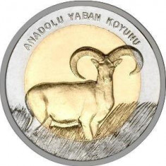 Monede Turcească Comemorative FAUNA OAIA SALBATICA DE MUNTE ANATOLIAN 1 Liră