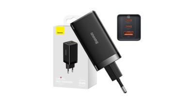 Baseus GaN5 Pro &amp;icirc;ncărcător de perete 2xUSB-C + USB, 65W (negru) foto