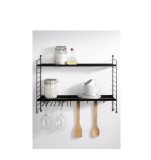 Raft de Perete Metalic Home Creation, Universal, 2 Niveluri, 58 x 20 x 50 cm, Negru