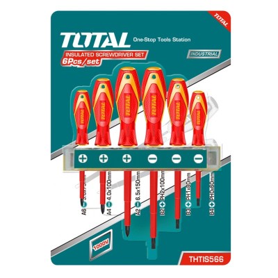 Set 6 surubelnite izolate Total Industrial, maner ergonomic foto