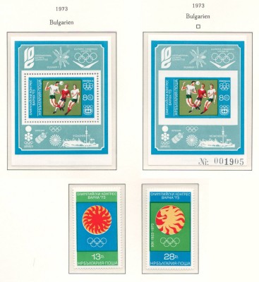 Bulgaria 1973 Mi 2263/64 + bl 42 A+B MNH - Congresul Olimpic, Varna foto