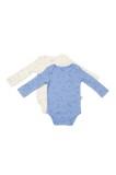 Set 2 body-uri cu maneca lunga Printed, BabyCosy, 50% modal+50% bumbac, Ecru Lavanda (Marime: 3-6 Luni)