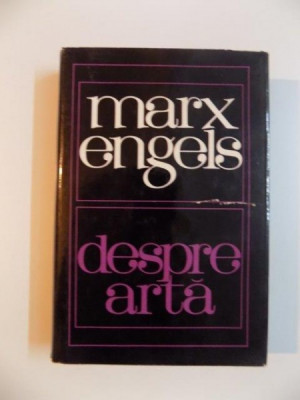 DESPRE ARTA , VOL. I de MARX ENGELS , 1966 foto