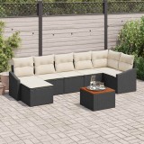 Cumpara ieftin Set de canapele pentru gradina 8 buc. Negru si Crem poliratan