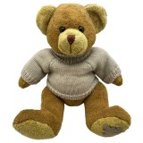 Jucarie de plus ursulet peticel maro cu hanorac crem