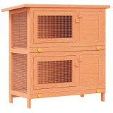 Cumpara ieftin Cusca Iepuri Exterior Lemn 4 Usi 90x45x89cm Adapost Animale Mici Tarcuri Cotete Iepurasi Interior Exterior
