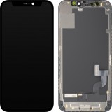 Display cu Touchscreen MP compatibil cu Apple iPhone 12 mini, cu Rama, Versiune OLED FHD IC Movable, Negru