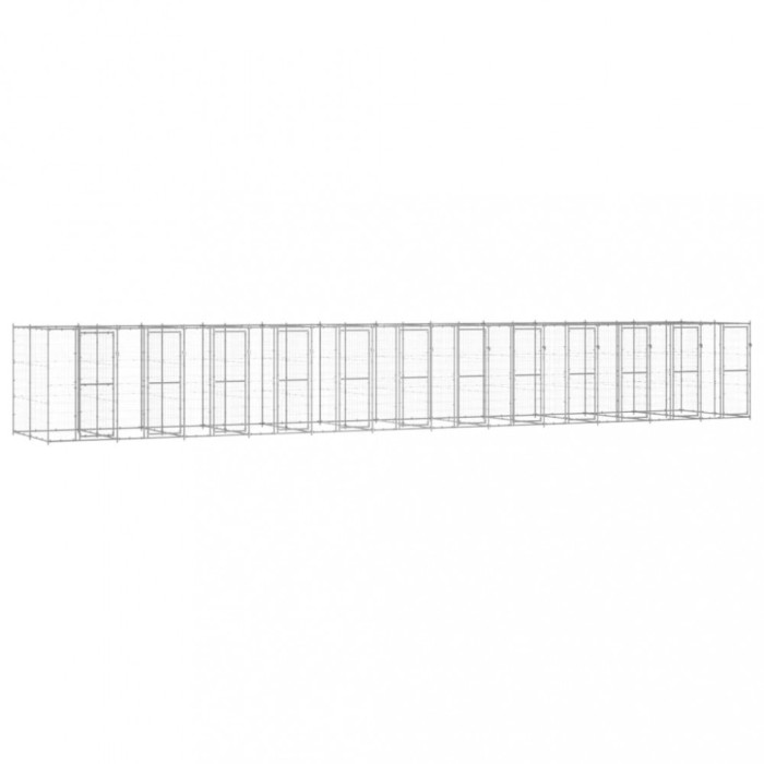 vidaXL Padoc pentru c&acirc;ini de exterior, 29,04 m&sup2;, oțel galvanizat 3082292