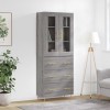 VidaXL Dulap &icirc;nalt, gri sonoma, 69,5x34x180 cm, lemn compozit