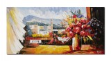 Cumpara ieftin Tablou pictat manual living - Florile te asteapta pe tine - 120x60cm ulei pe panza in cutit efect 3D, Magistral