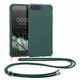 Husa pentru Apple iPhone 8 Plus / iPhone 7 Plus, Silicon, Verde, 49916.80, Textil, Carcasa