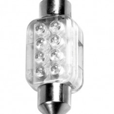 Bec tip LED 12V sofit cu 8 leduri 13x35mm SV85-8 1buc - Verde Garage AutoRide